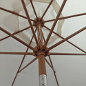 Sombrilla redonda recta HAPUNA de 3,30 m de diámetro efecto beige y madera