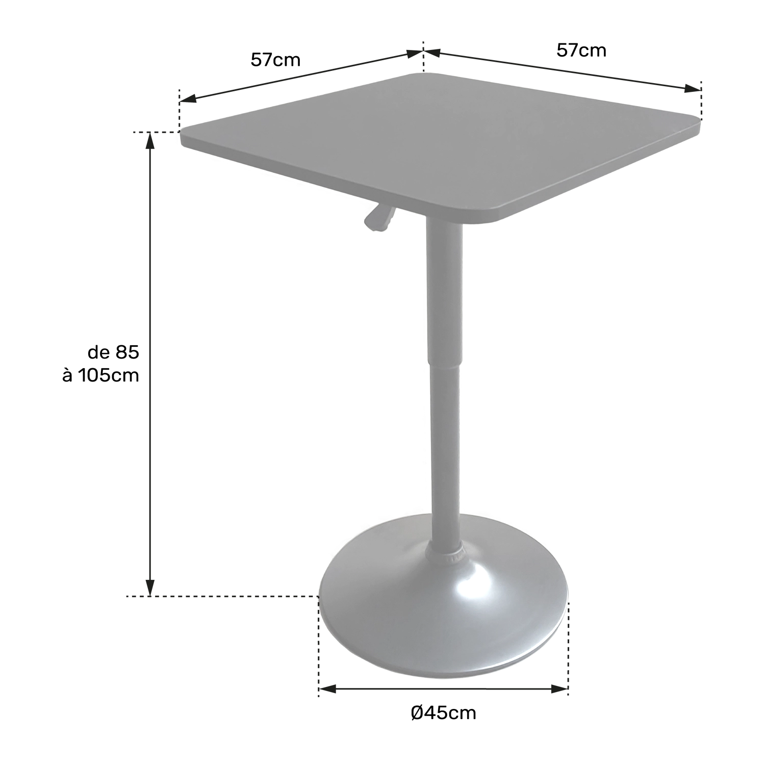 Schwarzer quadratischer Bartisch LUKE