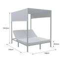 Outdoor-Himmelbett BARBADOS - weißes Aluminium/graue Kissen