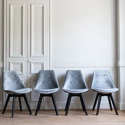 Lot de 4 chaises en velours...