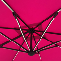 Parasol déporté MOLOKAI carré LED 3x3m fuchsia + housse