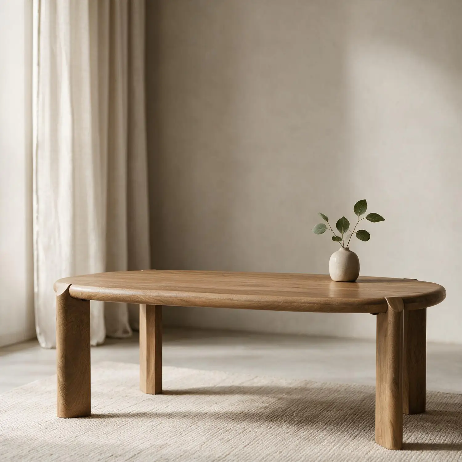 Mesa de centro em madeira maciça de manga tingida escura 120cm