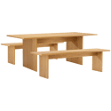 Conjunto de mesa e 2 bancos ALMA estilo escandinavo de 180 cm