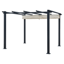 Vrijstaande pergola 3 × 3m CASSIS beige - aluminium structuur