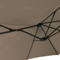 Parasol double 2x4m LINAI taupe