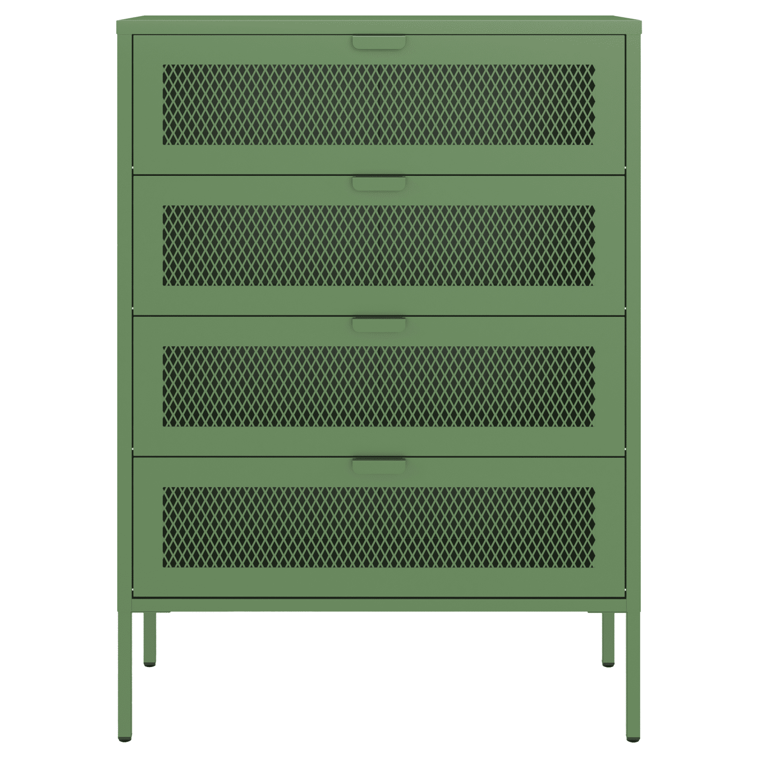 Mueble zapatero metálico EMMA 4 puertas verde caqui