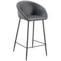 Lot de 2 tabourets de bar en simili gris foncé ACHILLE