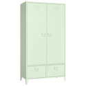 Armoire en métal 2 portes avec penderie vert tilleul