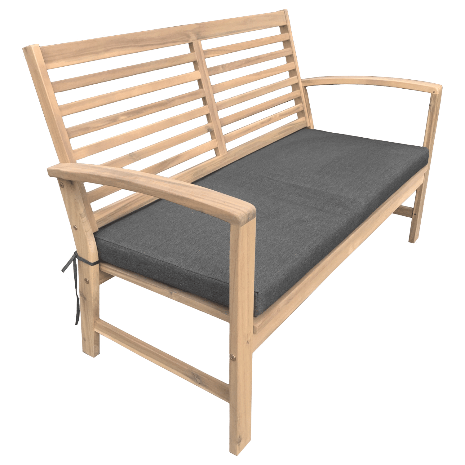 Gartenmöbel aus Akazienholz 4-Sitzer GOA - graue Kissen