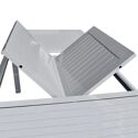 Salon de jardin extensible en textilène noir 8 places - aluminium gris