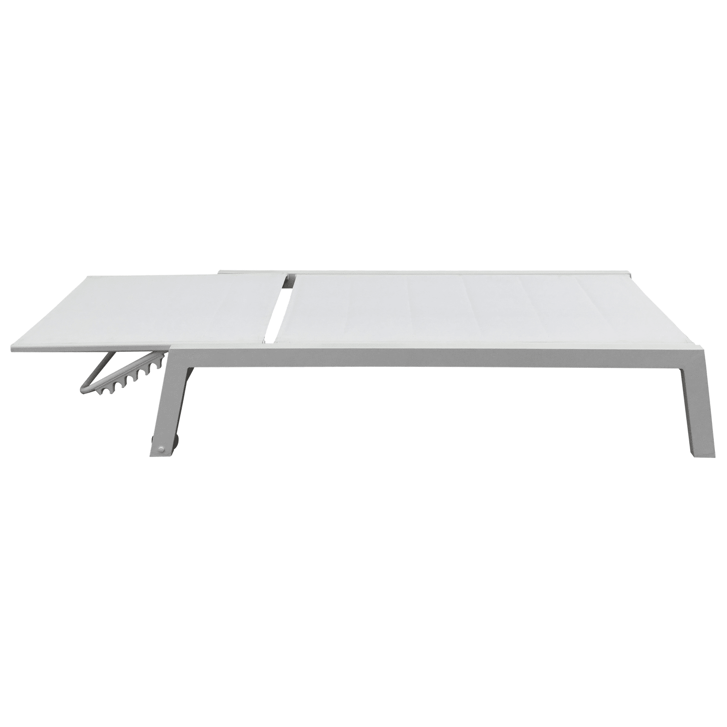 Set van 2 wit BARBADOS ligstoelen en bijzettafel van textilene - wit aluminium
