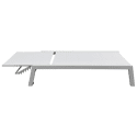 Set van 2 wit BARBADOS ligstoelen en bijzettafel van textilene - wit aluminium