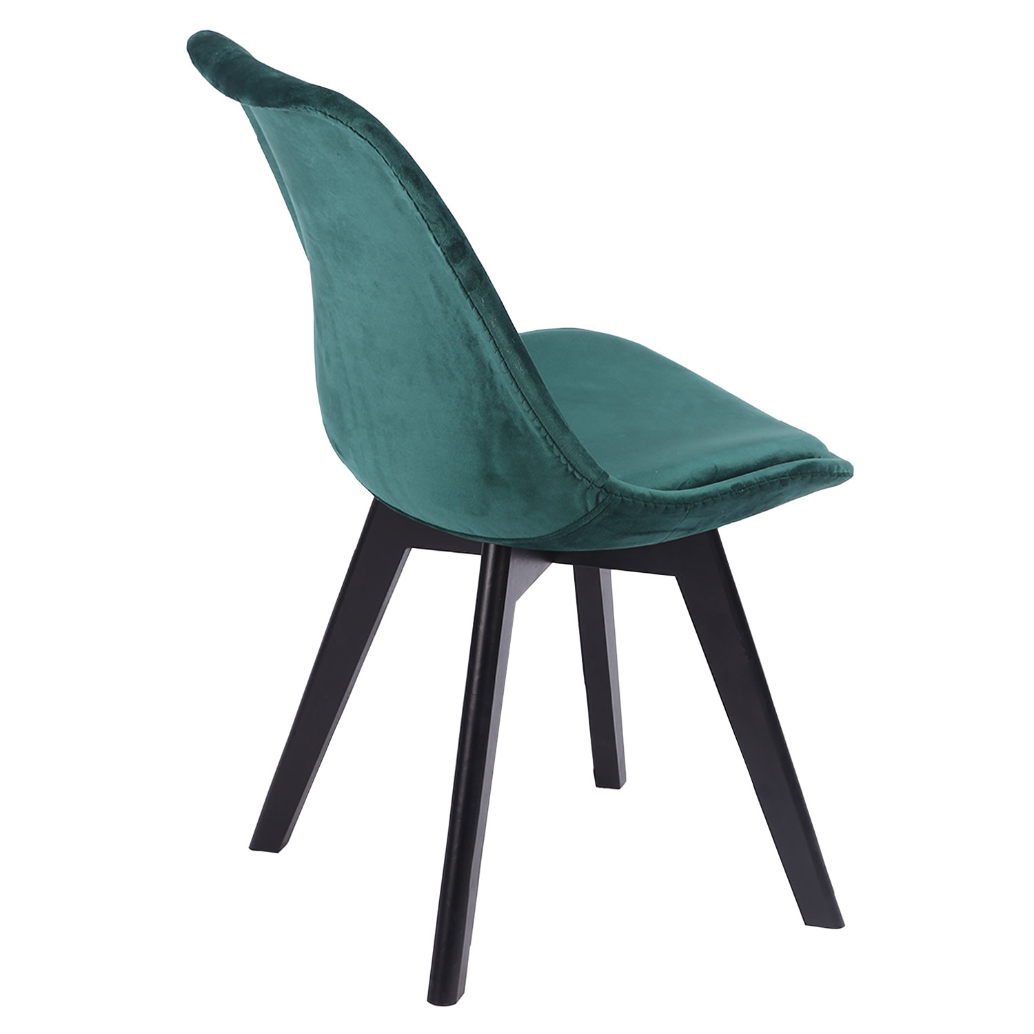 Set van 4 groene NORA fluwelen stoelen met kussen