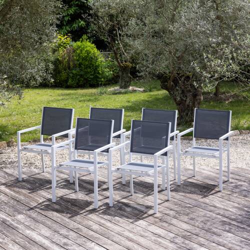 Set di 6 sedie in alluminio...