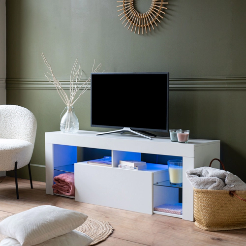 140cm wit LED TV-meubel DARYL