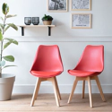 Lot de 2 chaises scandinaves NORA rouge avec coussin