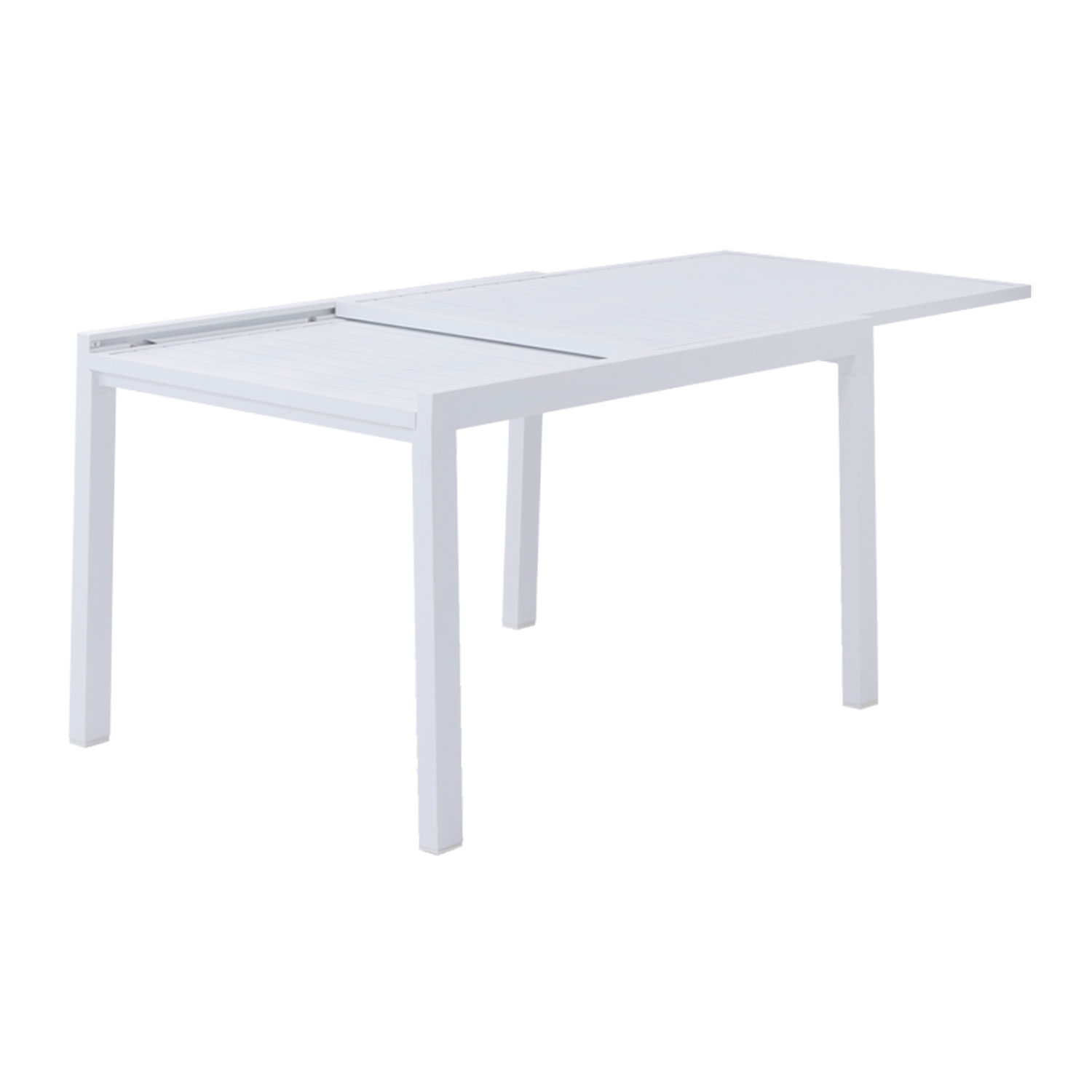 Salon de jardin VENEZIA extensible 132/264 en aluminium blanc - 10 places