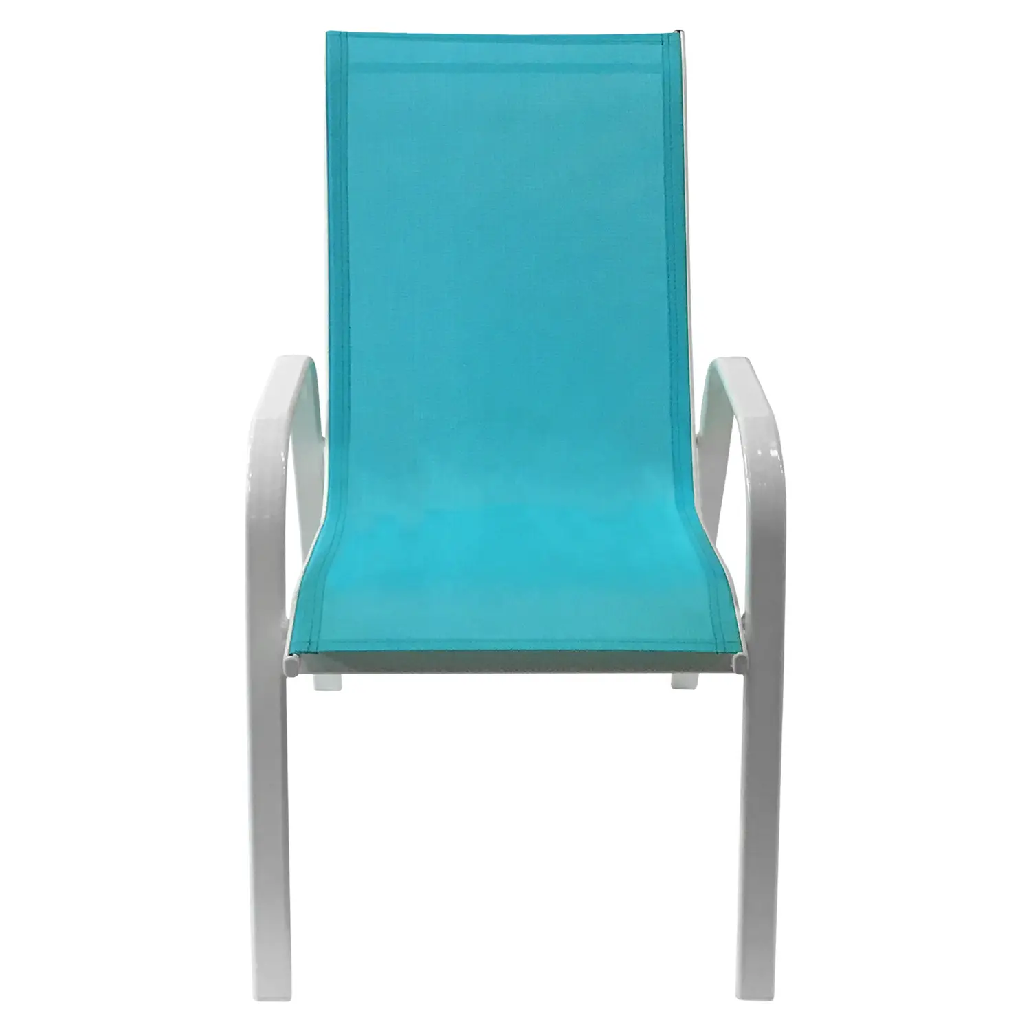 Lot de 6 chaises en textilène bleu - aluminium blanc