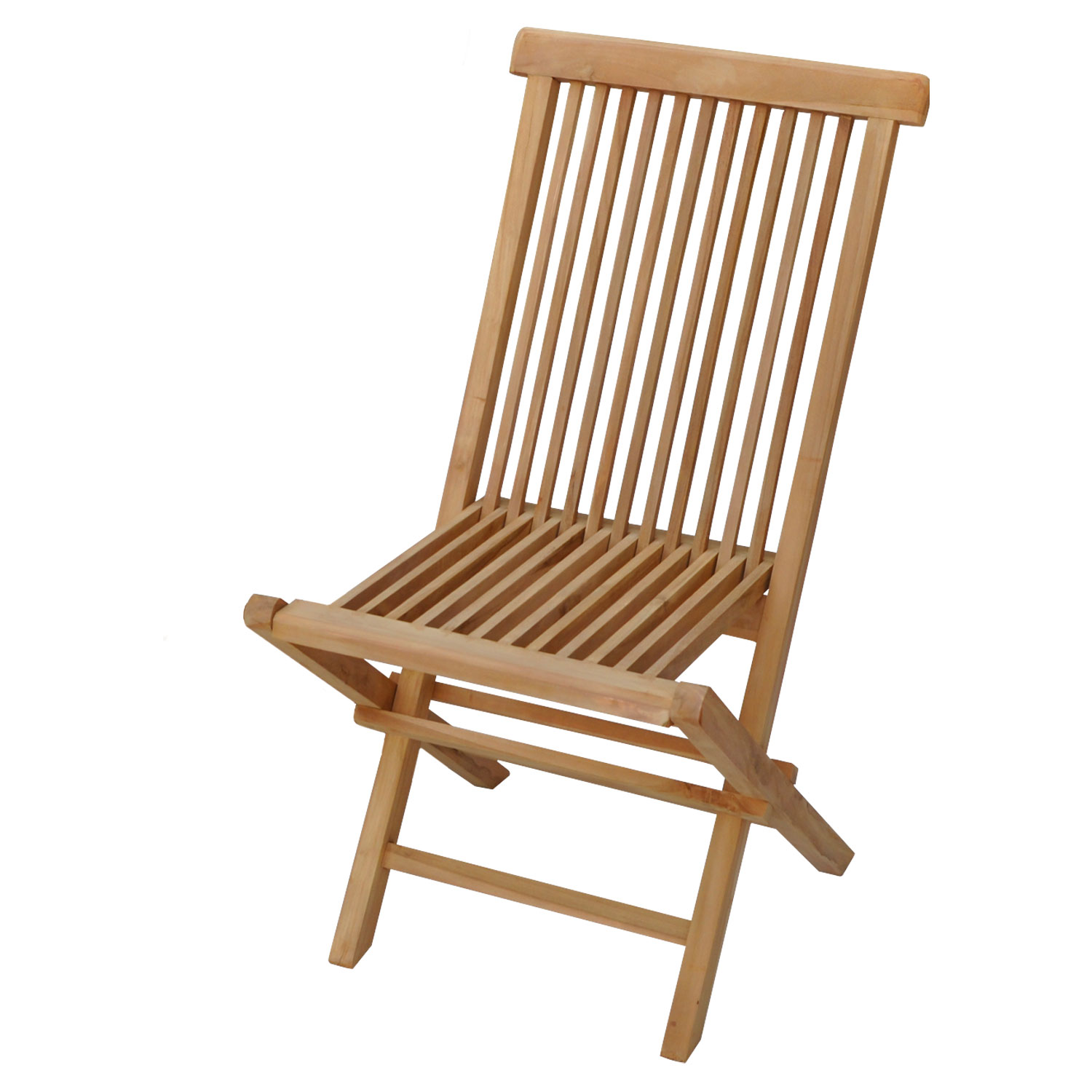 Mobili da giardino in teak LOMBOK - tavolo rotondo pieghevole 80cm - 4 posti a sedere