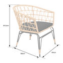 Set di 2 poltrone in rattan sintetico con cuscini AIKO
