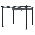 Pergola 3 × 3m CASSIS grijs - aluminium structuur