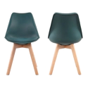 Set van 4 blauwe NORA Scandinavische stoelen met kussen