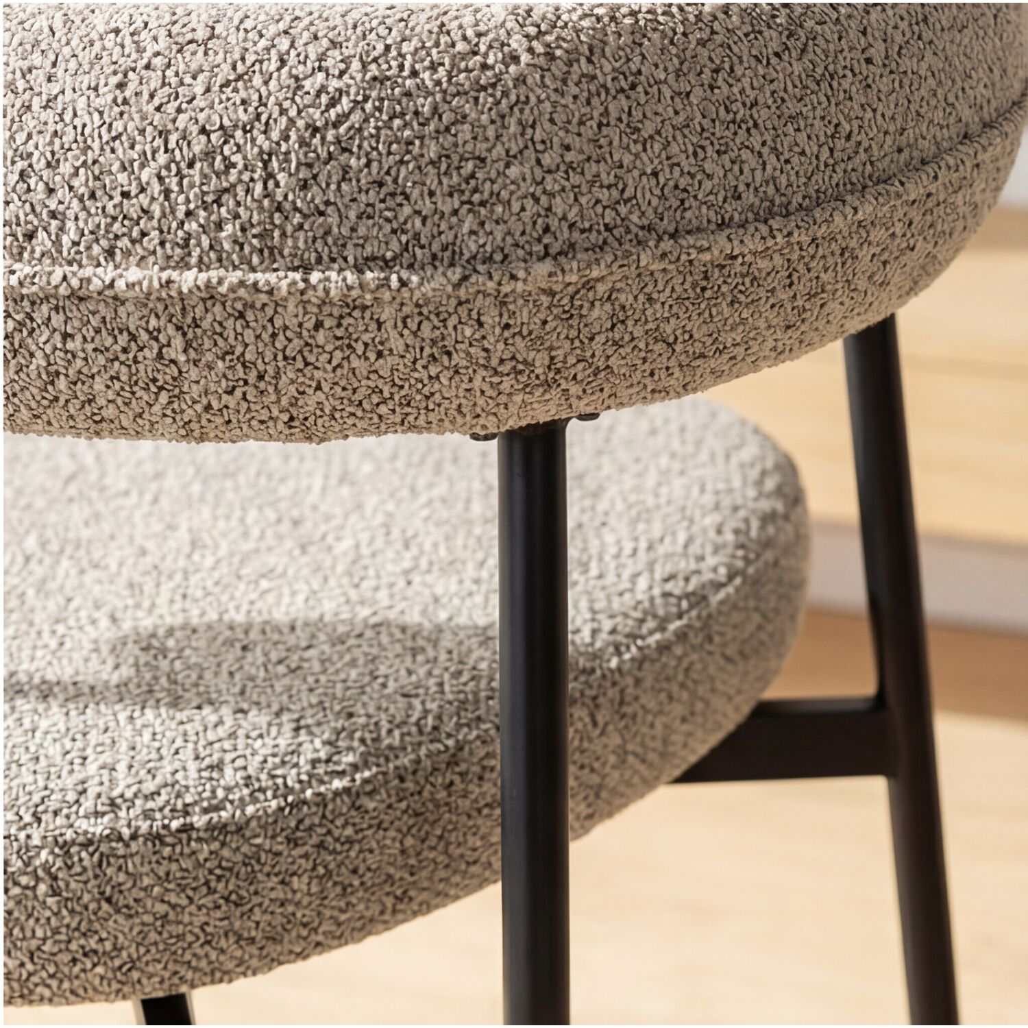 Lot de 2 chaises en tissu vert chiné THEA