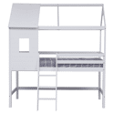 Lit cabane mezzanine pour enfant 190x90cm blanc MARGOT