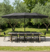 Parasol double 2,7x4,6m gris