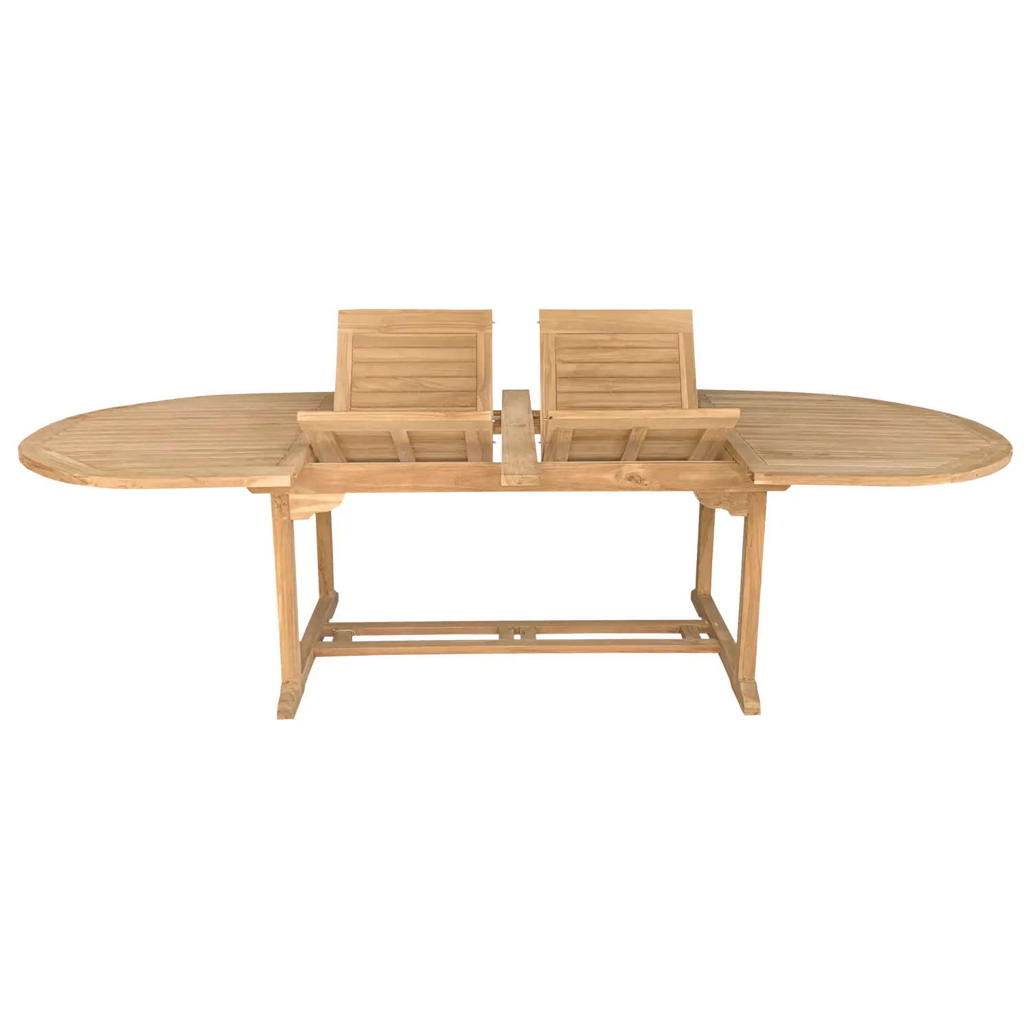Salon de jardin en teck - table ovale extensible - 10 places
