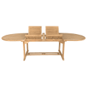 Salon de jardin en teck - table ovale extensible - 10 places