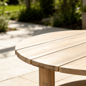 Set di mobili da giardino a 5 posti in acacia con cuscini beige