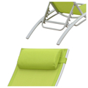 Set van 2 GALAPAGOS groene textilene ligstoelen - wit aluminium