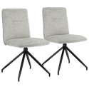 Lot de 2 chaises en tissu beige AREN