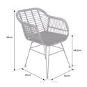 Set van 2 kunststof rotan fauteuils met kussens CINTA