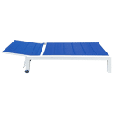 Bain de soleil en textilène bleu - aluminium blanc