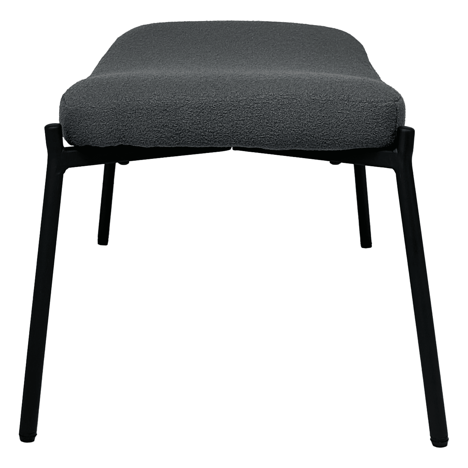 Sillón de tejido bouclé tela gris con reposapiés EIRA