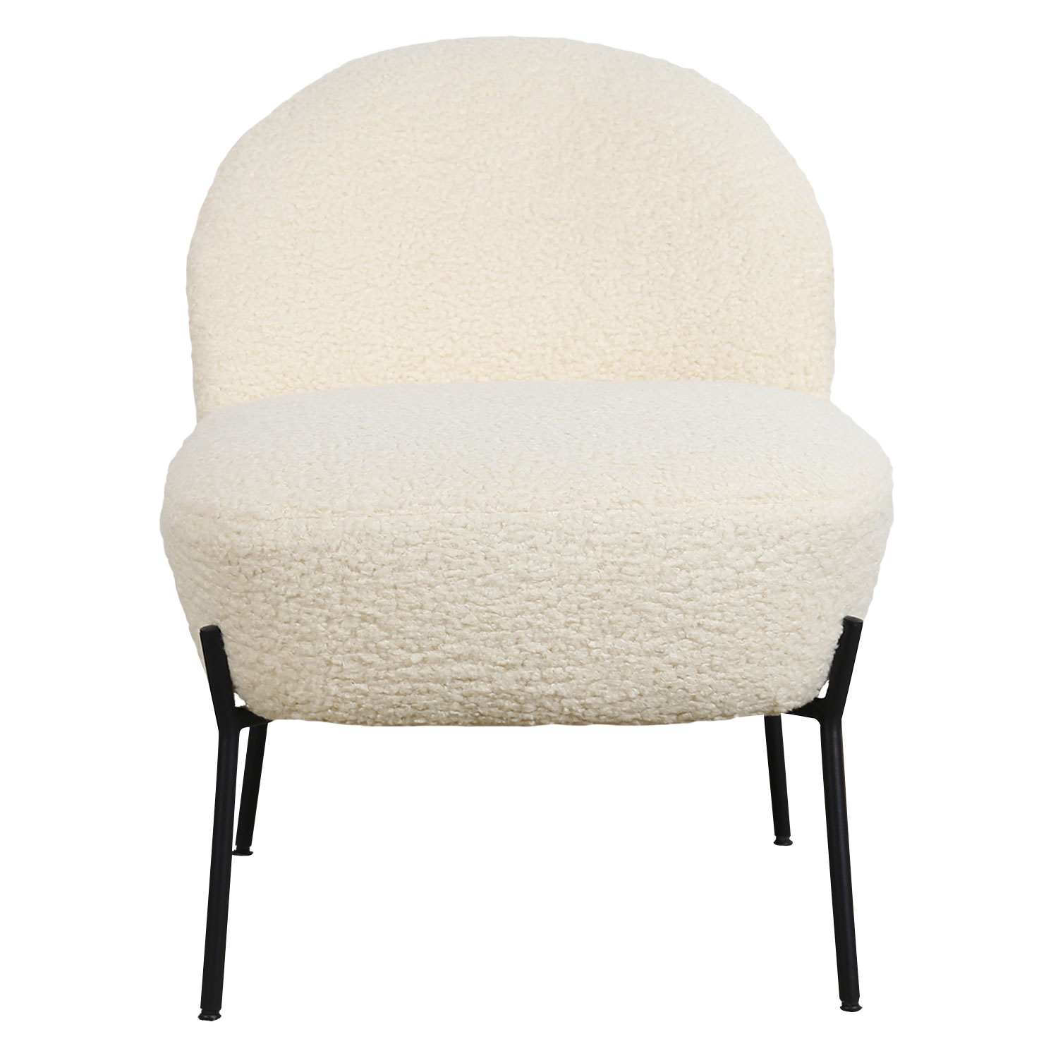 Fauteuil en tissu bouclette écru HELMI