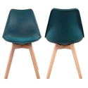 Set van 2 blauwe NORA Scandinavische stoelen met kussen