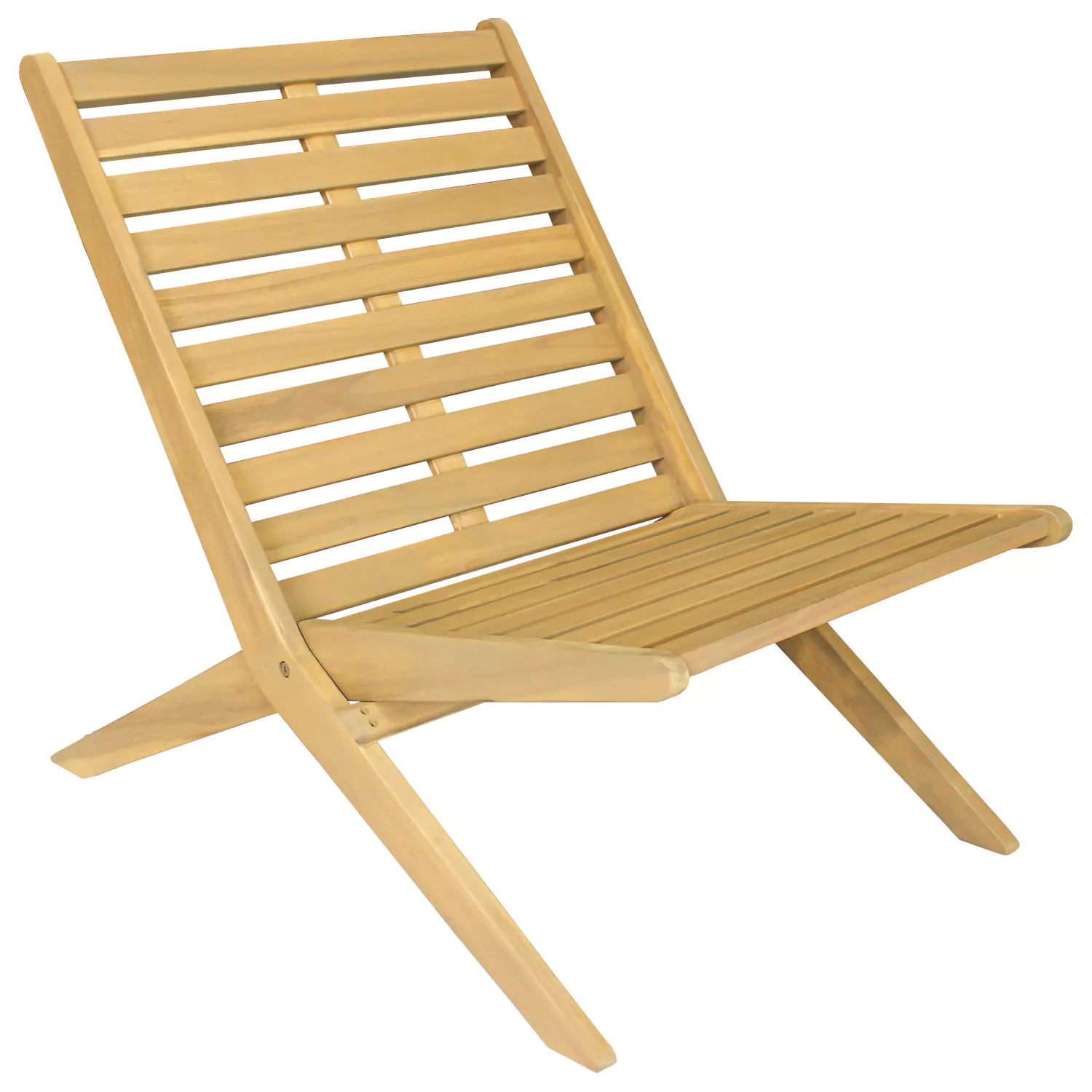 FARO Poltrona da giardino pieghevole in acacia con cuscini beige