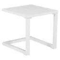 Set 2 bains de soleil et table d'appoint en textilène blanc - aluminium blanc