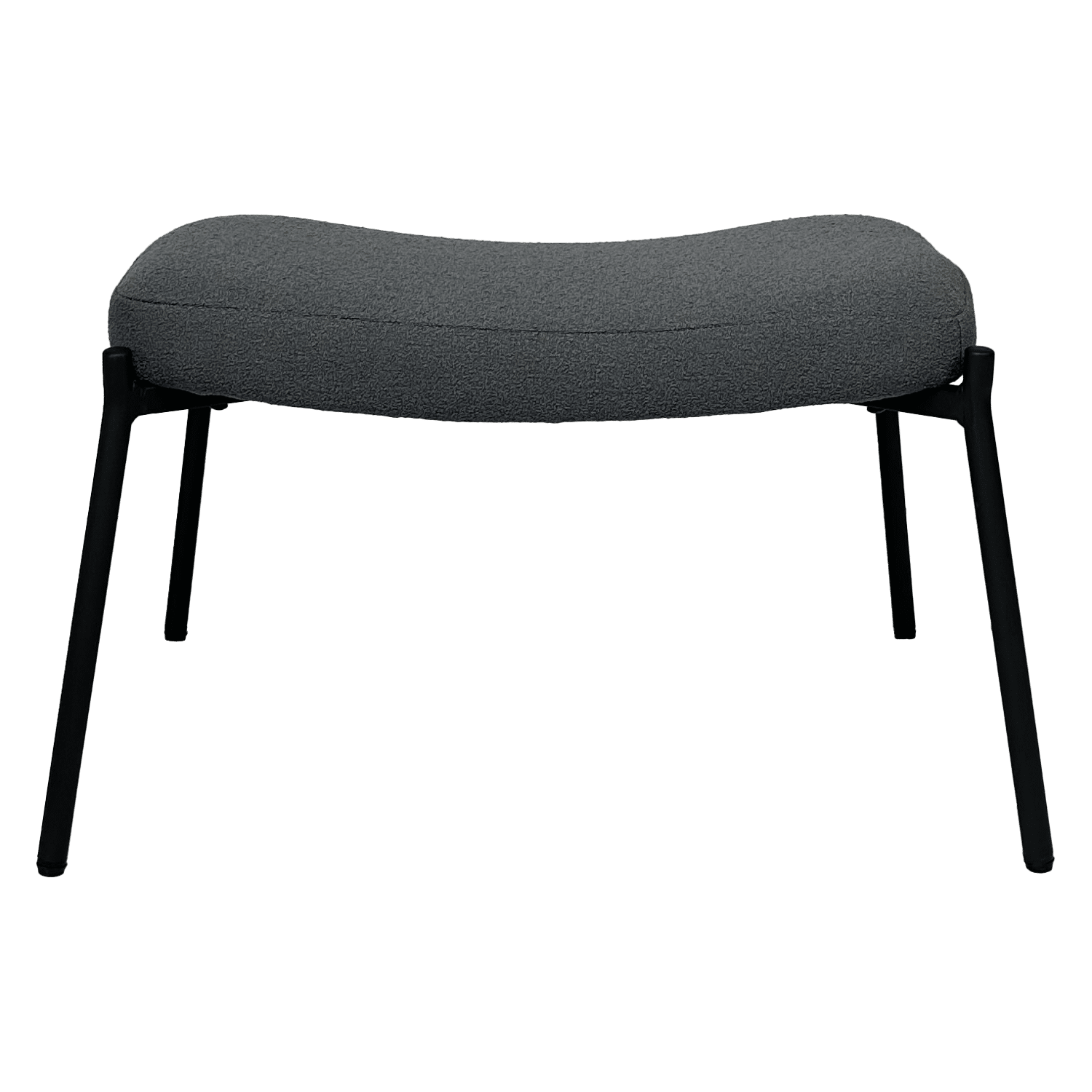 Fauteuil en tissu boucle gris avec repose-pieds EIRA