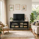 Meuble TV en métal 120cm noir