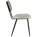 Lot de 2 chaises en cannage et tissu boucle écru ELENA