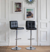 Lot de 2 tabourets de bar noir