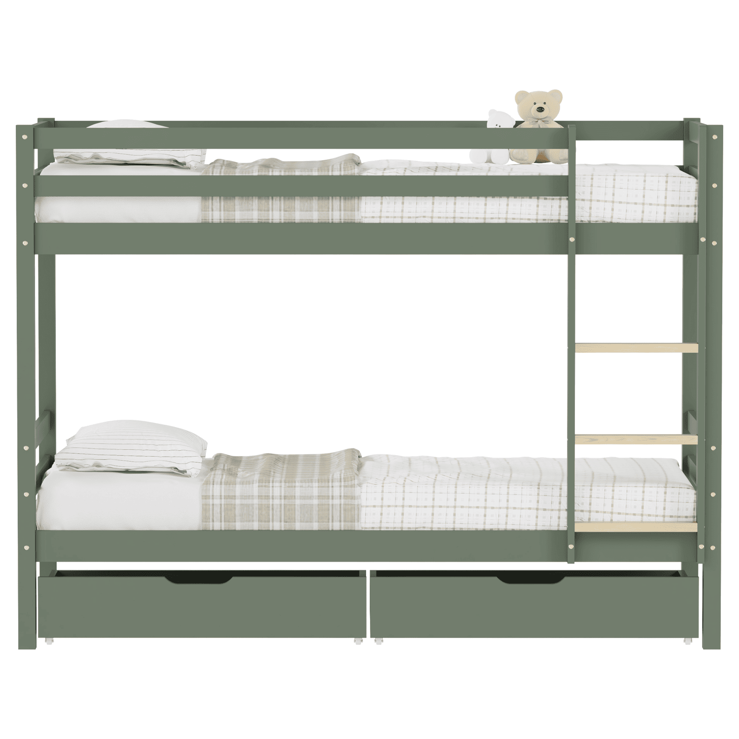 Kinderstapelbed 190x90cm groen met laden AMBER