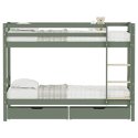 Kinderstapelbed 190x90cm groen met laden AMBER