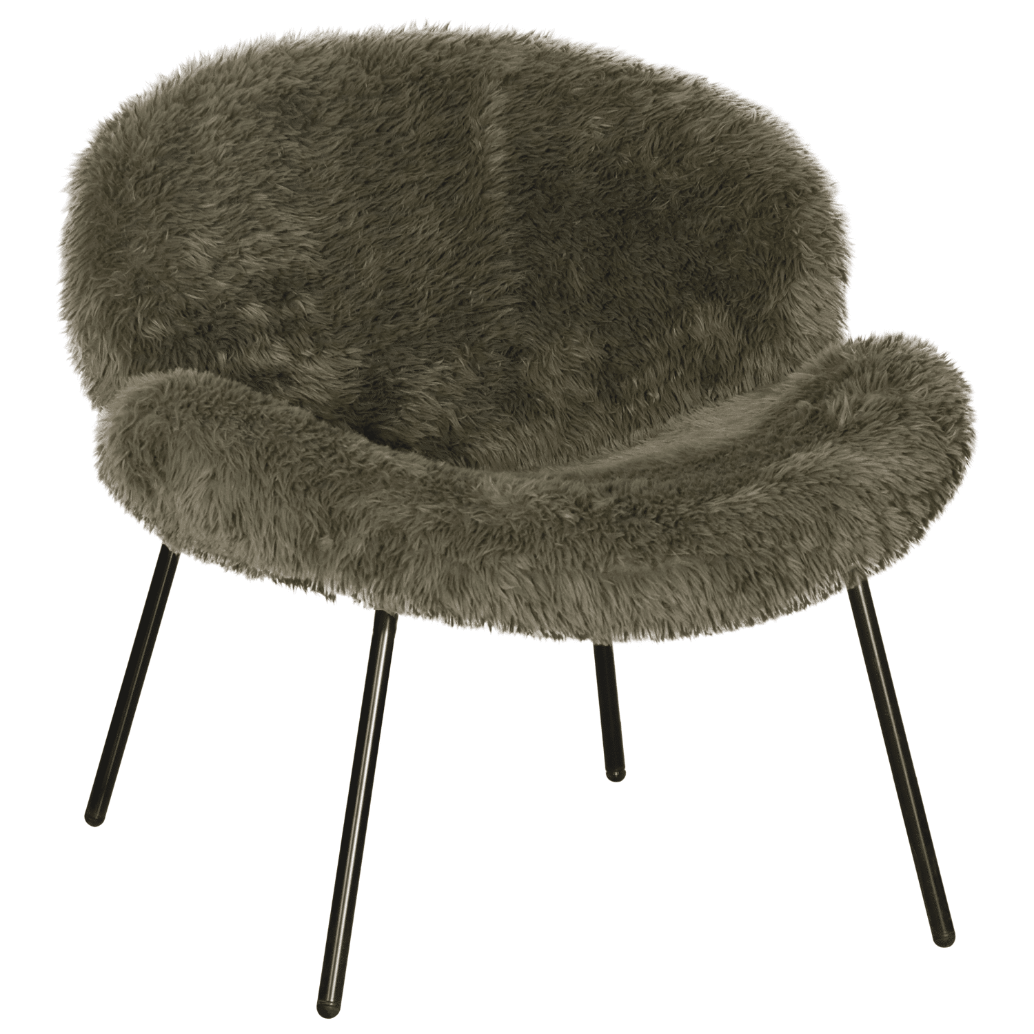 Fauteuil en fausse fourrure vert SACHA