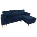 Eck-Couchgarnitur JAMES 3-Sitzer in blauem Velours