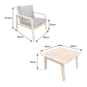 Gartenmöbel aus Akazienholz 2-Sitzer GILI - Kissen Sand